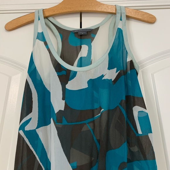 ❤️Armani Exchange Blouse Sheer Sleeveles Racerback - Picture 2 of 6